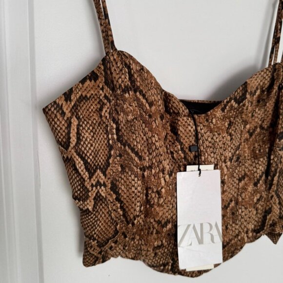 Zara Snake Print Bustier Top size M - Picture 4 of 7